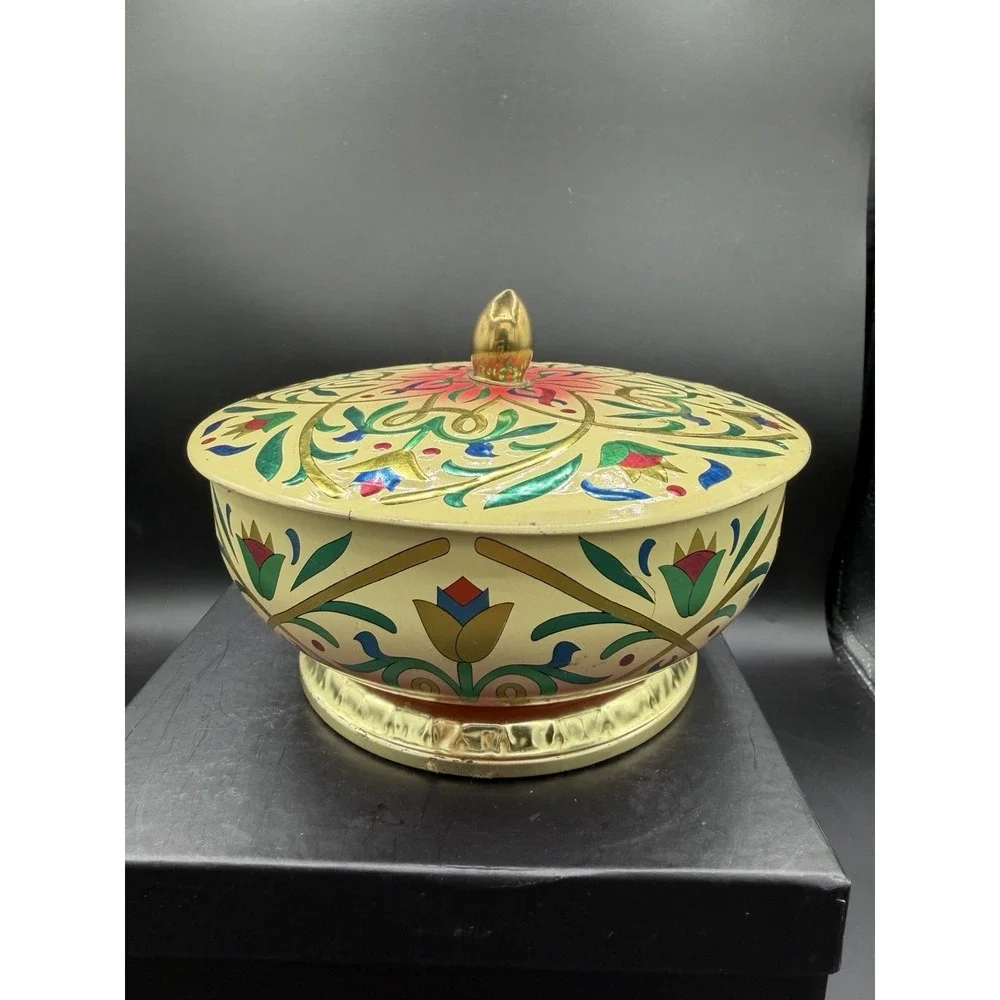 🇬🇧✨ Vintage English Decorative Tin Container – Made in England ✨🇬🇧